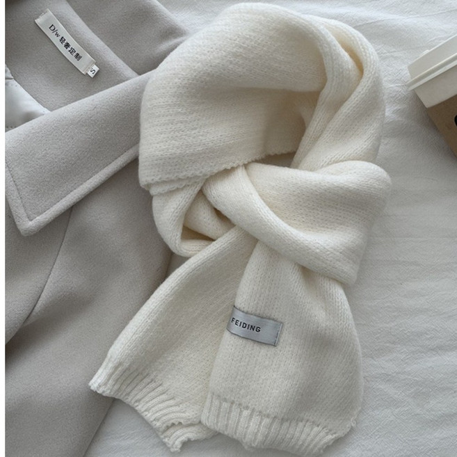 에보윈 베이직 쁘띠 니트머플러 소프트 무지 데일리 목도리