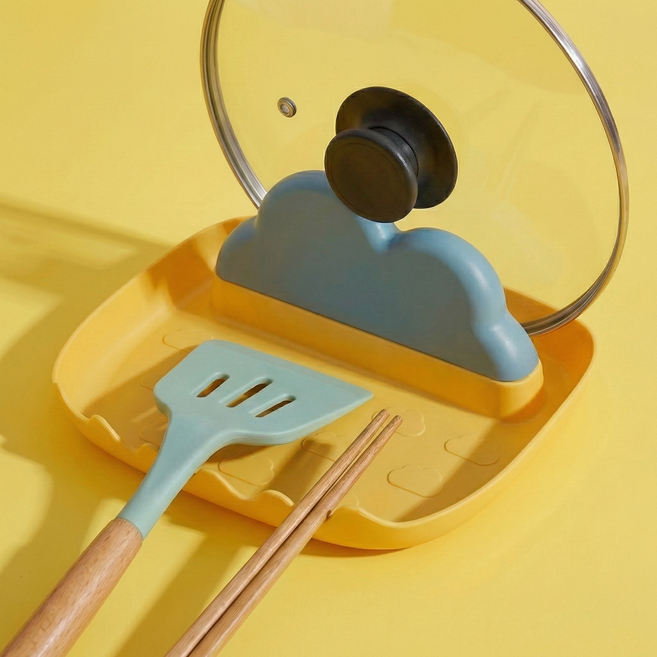 세틸라 감성키친 냄비뚜껑 조리도구 거치대 트레이, 1개, 옐로우