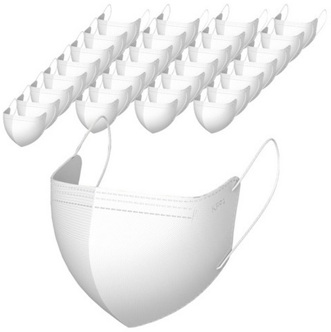 가드데이 KF94 새부리형 황사방역 컬러 마스크 대형, 흰색, 1개, 100매입