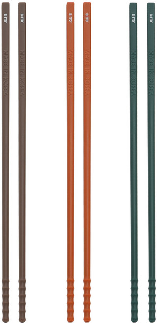 비비또 실리콘 예쁜 젓가락 세트, 1세트, 3매(브라운,테라코타,딥그린), 혼합색상