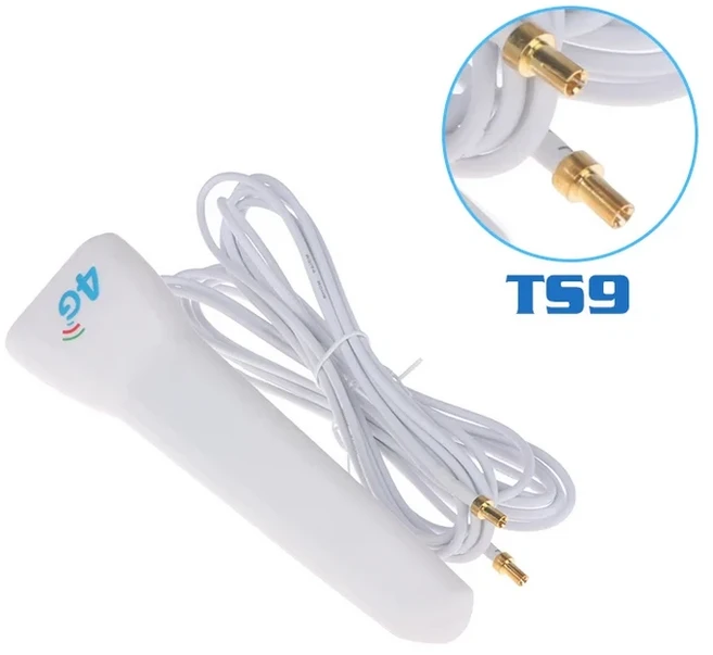 4G LTE 외부 안테나 실내 29dbi SMA 남성형 CRC9 TS9 커넥터 라우터 모뎀용 듀얼 2M 미터 연장 케이블 포함, 01 TS9