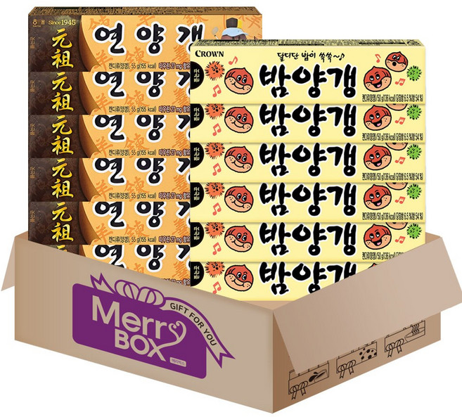 든든 양갱 혼합 2종 세트 1호(밤양갱6+연양갱6)+메세지카드, 1박스, 50g