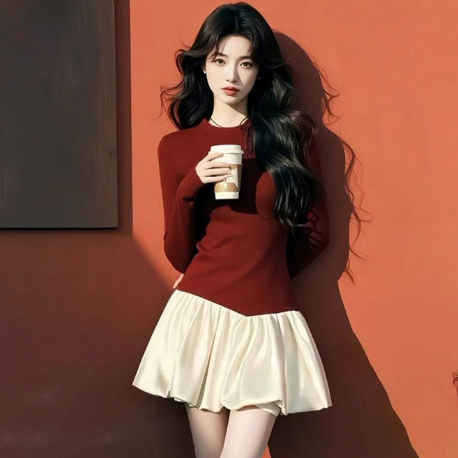 besteffie 여성 봄 가을 귀여운 캐주얼 패션 드레스 미니 원피스 하객룩 슬림핏