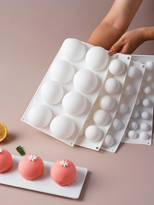 베이킹몰드 볼 구형 구 원형 초콜릿몰드 모양틀 8구형 6.4cm 글레이셔화이트, 글레이셔화이트 6구 1급플래티넘실리콘