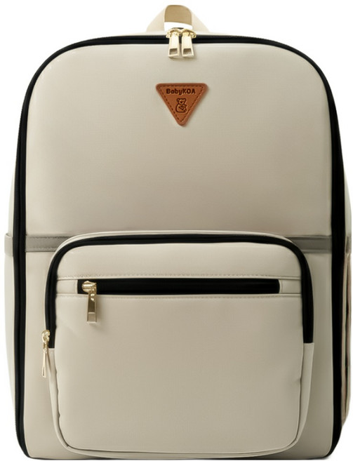 BabyKoa 멀티포켓 방수 물티슈 기저귀 백팩, 베이지