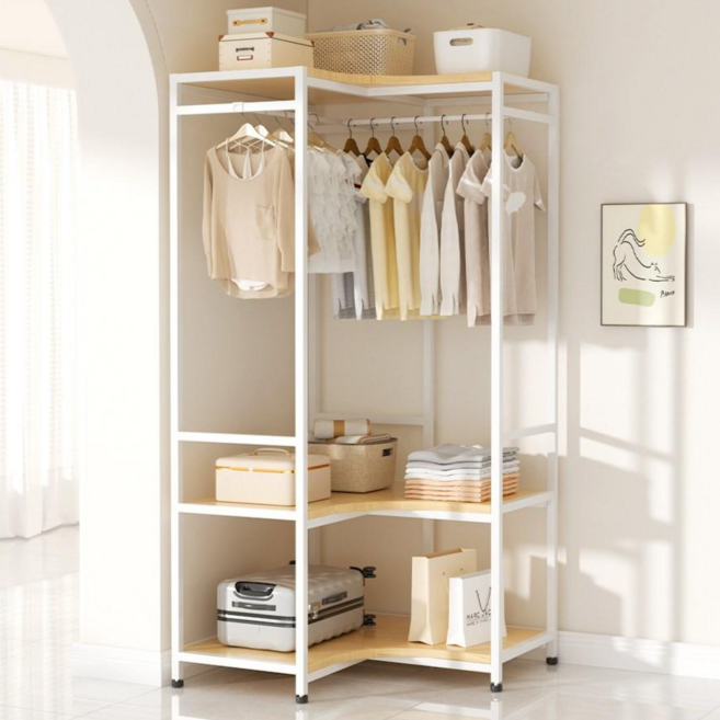 하이피러브 속깊은 확장 튼새맞춤 드레스룸 서랍형 시스템 행거, 화이트(코너형)