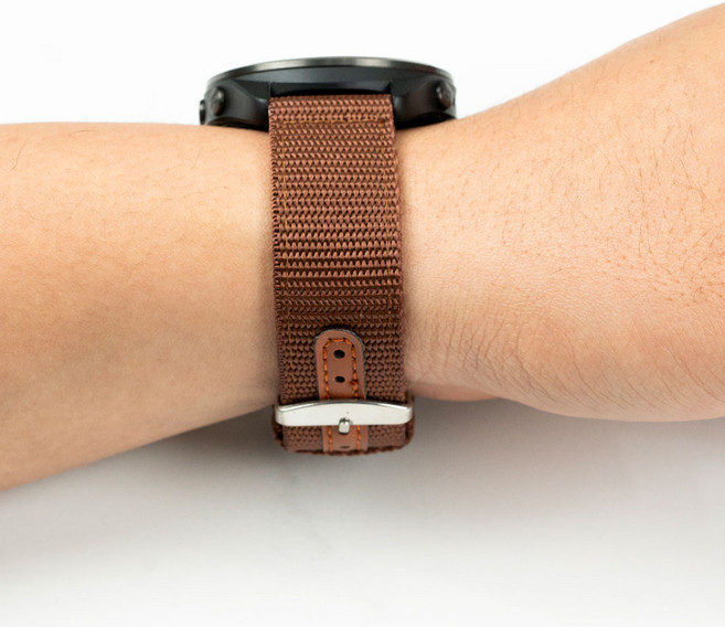 NB 보이스캐디 22mm 스트랩 VOICE CADDIE T-Ultra 호환 아웃도어 나토 나일론 밴드, 1개, 딥브라운 R10