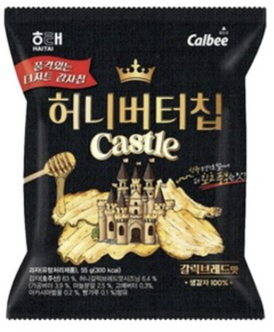 해태제과 허니버터칩 캐슬 갈릭브레드, 55g, 12개