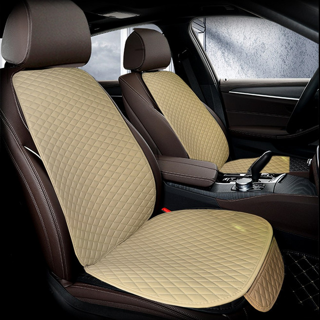 벤비아 다이아몬드 퀼팅 방석 시트커버 세트 여름 겨울 사계절 방석 럭셔리 스티치 앞/뒤 좌석 옵션 00600, A3 베이지 앞 풀세트 조수석+운전석, 1세트