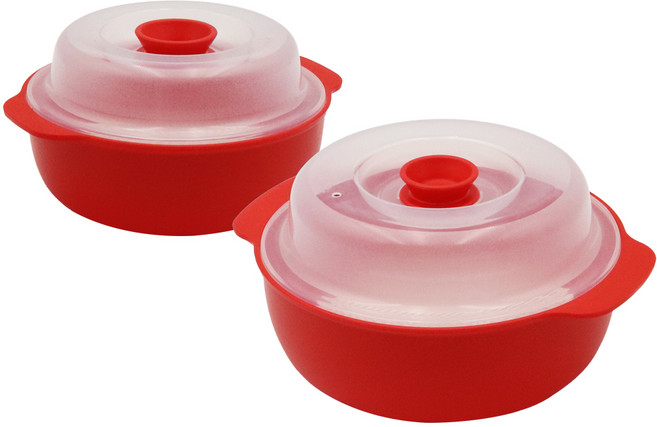 니드앤니드 2019년형 전자렌지 찜기 V2, 레드, 1세트