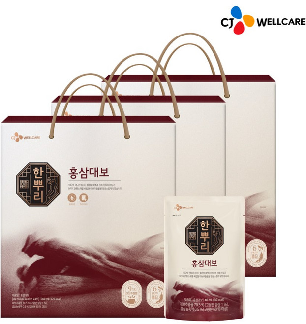 CJ 한뿌리 홍삼대보, 40ml, 72개