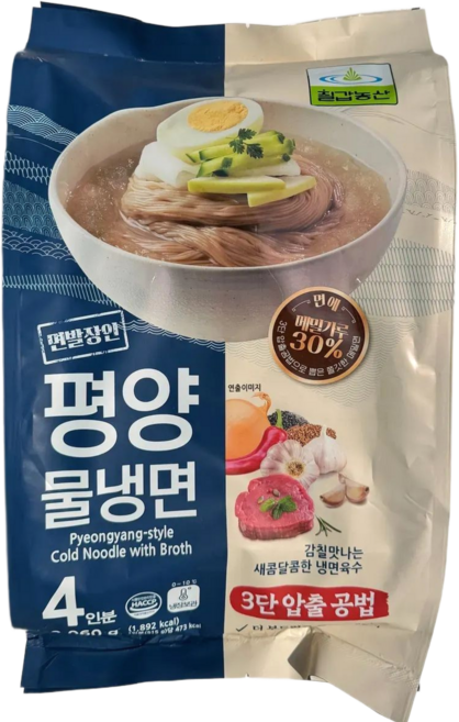 칠갑농산 면발장인 평양 물냉면 2060g, 8개, 2.06kg