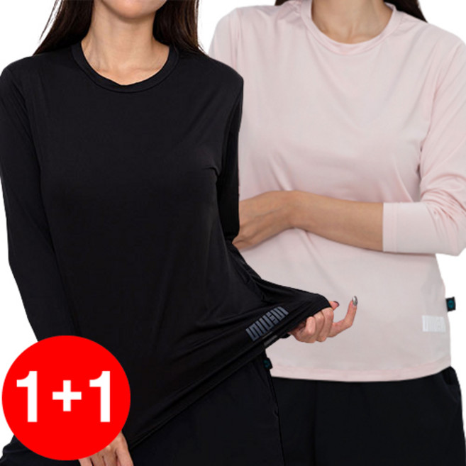 1+1 순이들 여성 기능성 라벨 스포츠 긴팔 티셔츠