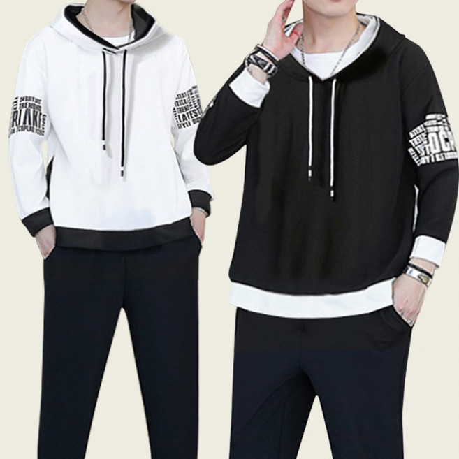 남자 러닝복 세트 후드티 밴딩팬츠 상하의 운동복 추리닝