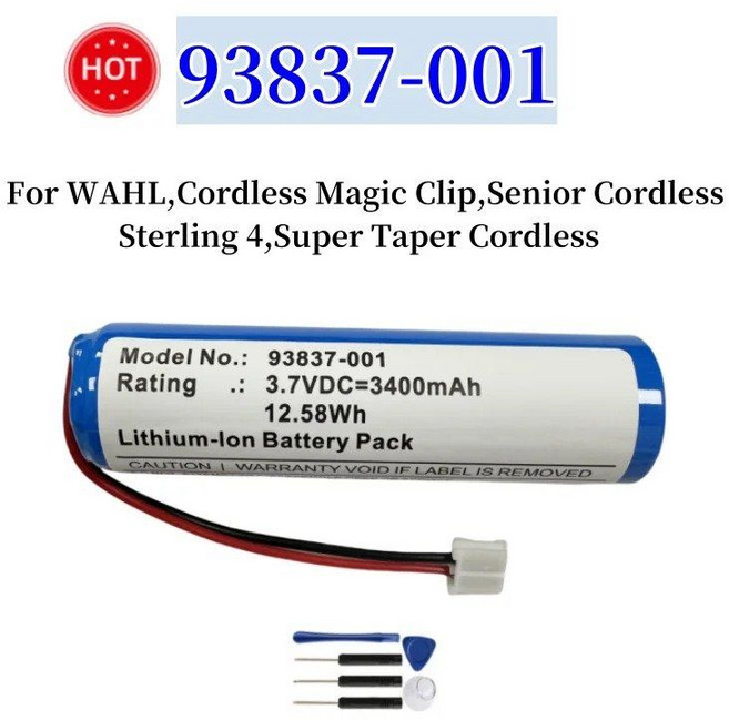 Wahl 3024975 93837-001 크롬 무선 매직 시니어 4 슈퍼 테이퍼 무선용 3400mAh 배터리
