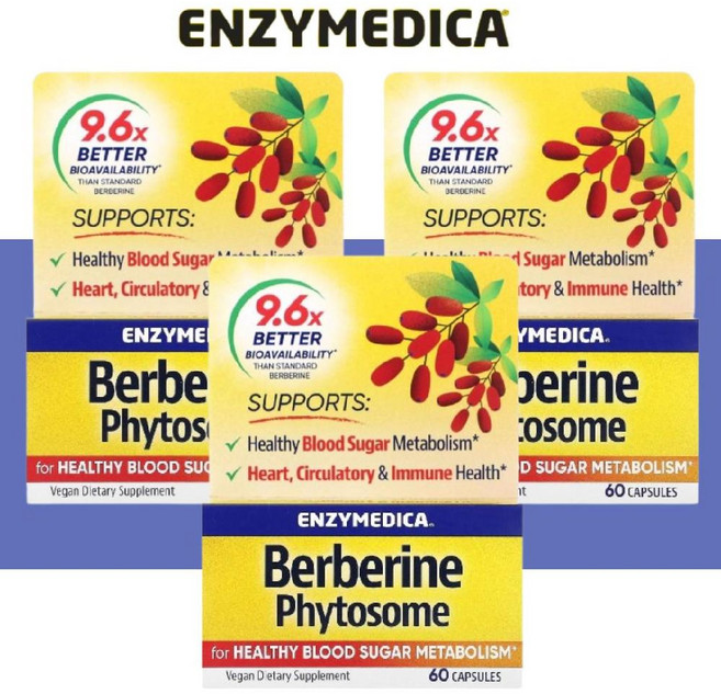 엔자이메디카 베르베린 파이토솜 60정 매자나무 열매 바베리 3개