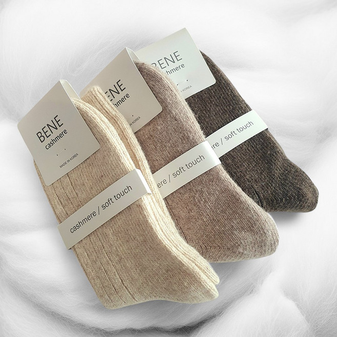 모먼글로우 여성용 프리미엄 캐시미어 울 니트 양말 국산 3P