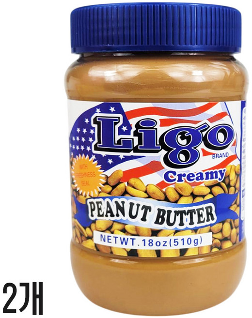 리고 크리미 땅콩버터, 510g, 2개