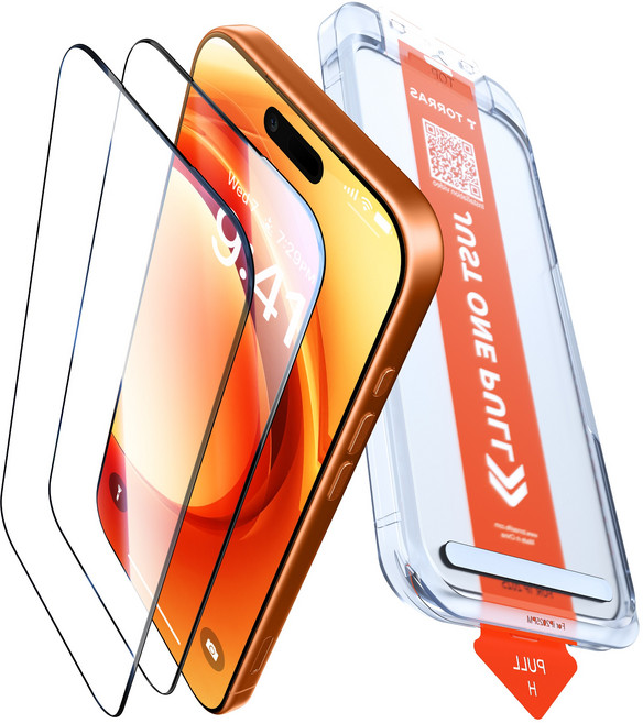 토라스 GlassGo 9H+ 풀커버 강화유리 고화질 휴대폰 액정보호필름 2p (부착도구 포함)