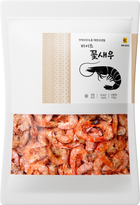 [100% 국내산] 비이츠 군산 앞바다 꽃새우 두절 건새우, 1개, 100g