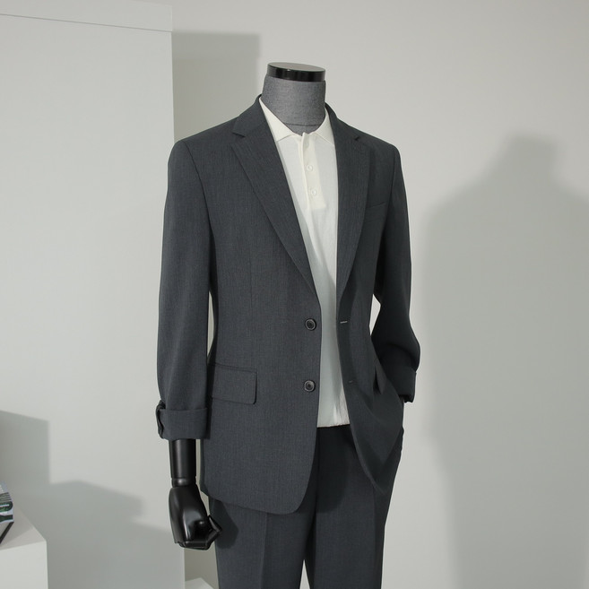 리버클래시 LLS26509DG [SLIM-FIT JACKET] 시어서커 스판 노치드 싱글 자켓 다크그레이