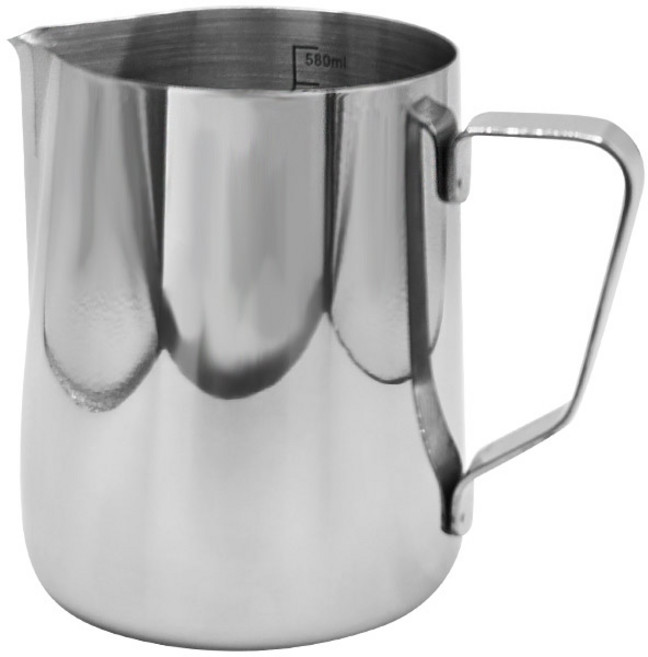 메가커피 스테인레스 스팀피쳐 600ml 눈금 용량 표시