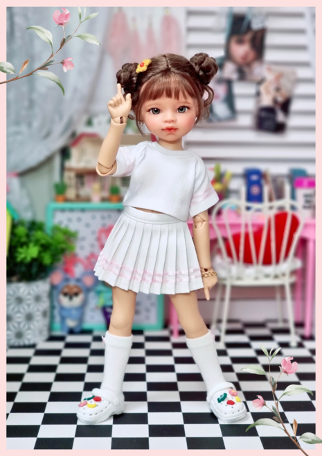 #파올라레이나 32cm 옷( 라인 3종세트(핑크))[마구샵]#구체관절인형#bjd#인형옷#다락아이#관절바디#완제품, 1개