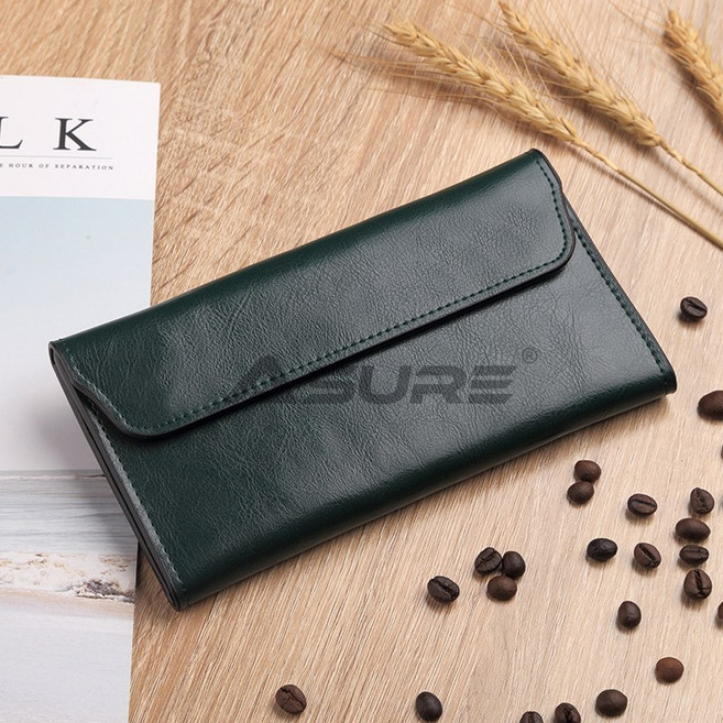 에쥬아 여성 장지갑 가죽 슬림 지갑 대용량 4색