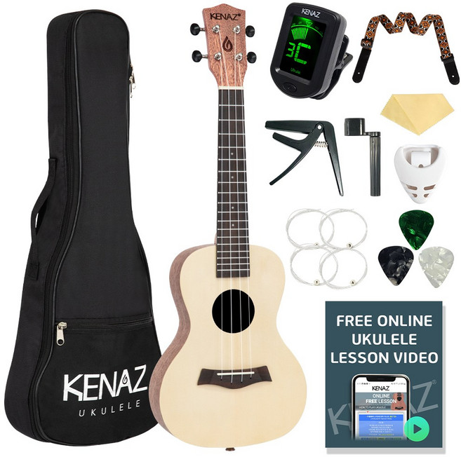 케나즈 KU11C 입문용 소프라노 우쿨렐레 풀세트 S, 콘서트, 1개