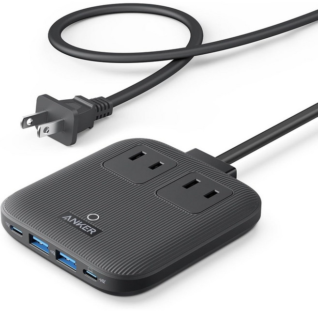 Anker 앤커 나노 6-in-1 충전 스테이션 67W 해외여행 노트북 핸드폰 고속충전, 블랙