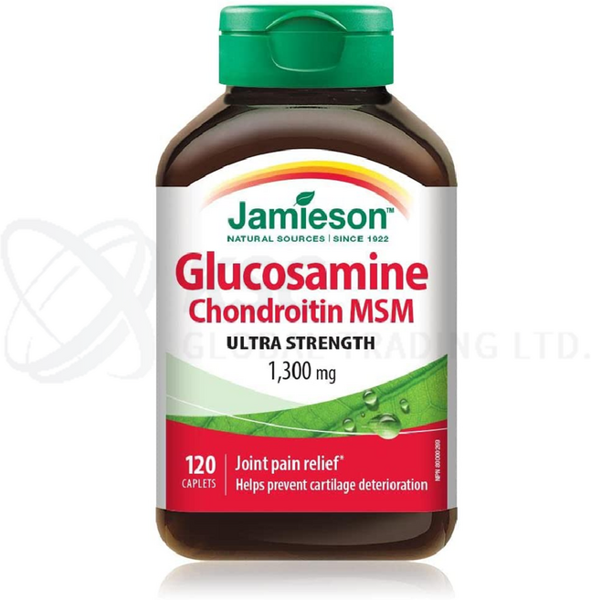 자미에슨 글루코사민 콘드로이친 MSM 관절영양제 1300mg 120정+정품보증서 캐나다 직배송, 1개, 120정