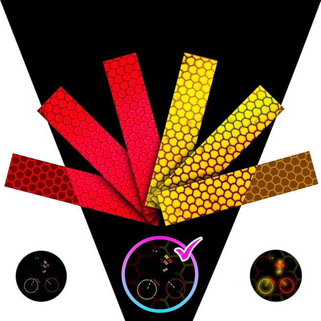 헬멧용 LOOM 반사 스티커 | 6pcs 프리즘 그레이 3M 테이프와 유사 야간 라이딩용 자전거 반사판 우편함 반사판 자동차용 방수 하이 비주얼 스티커 트레일러, Prismyelred, 1개