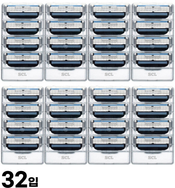 SCL 질레트 마하3 터보 호환 면도날 32개입 대용량 리필 면도기날 GM32, 1세트