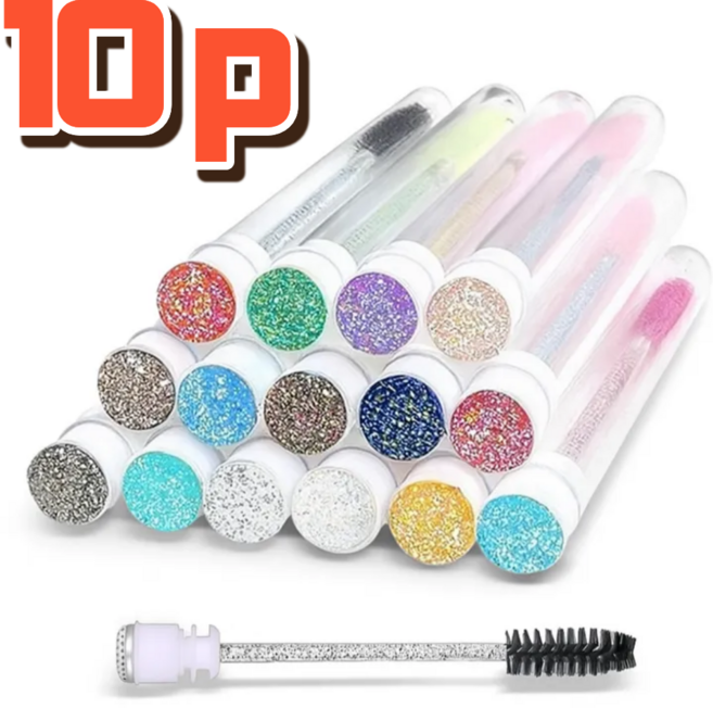 스타일포유 케이스 속눈썹 마스카라 브러쉬, 10개, 혼합색상