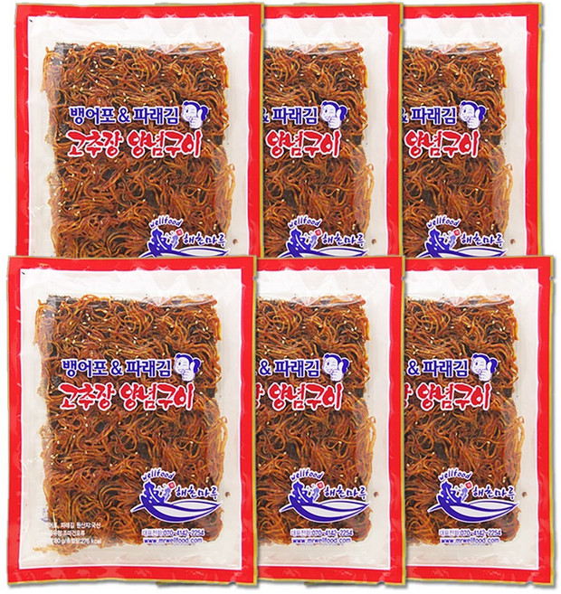 뱅어포&파래김 고추장 양념구이, 6개