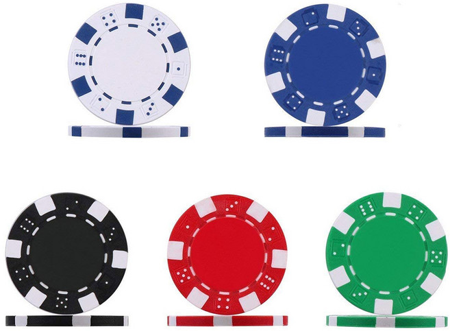 국제규격 마카오 카지노칩 포커칩 세트, 01_일반형 카지노칩_1P 그린