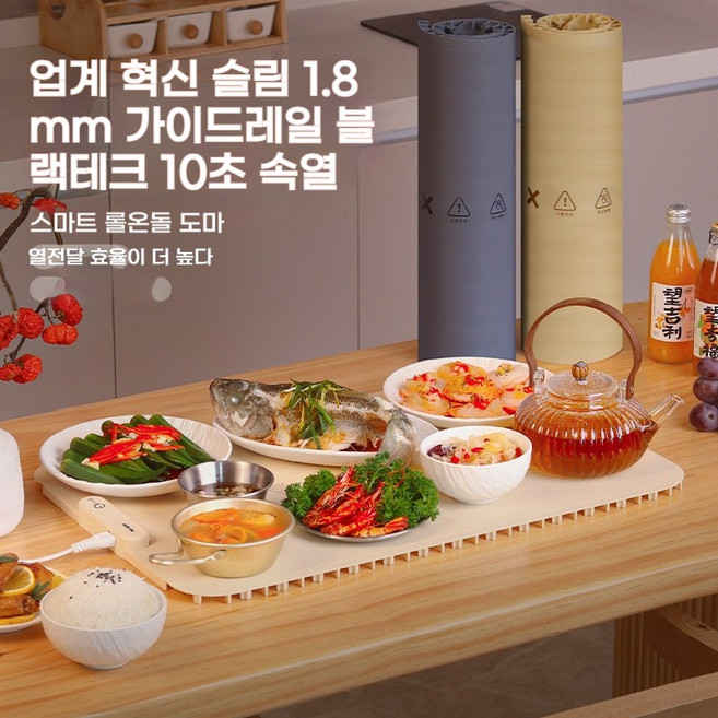 ITech 푸드워머 접이식 온열 다이닝워머 매트 음식 보온기 매트 플레이트, 블루