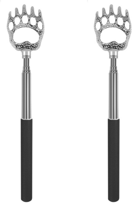 스텐 휴대용 4단 접이식 곰발바닥안테나 효자손 E타입, 06) 블랙, 2개