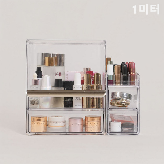 1미터 [ 대용량 ] 특대형 멀티 화장품 정리대 정리함 수납함 투명, 1개