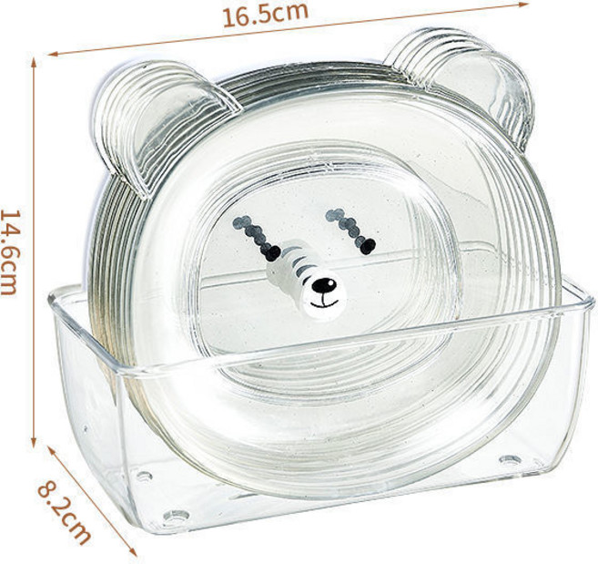 곰돌이 간식 접시입니다 8P+장대를 슈트, 투명, 1개