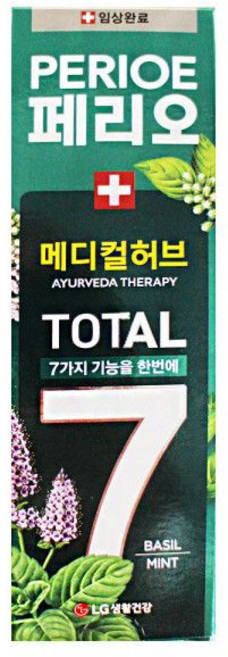 엘지 페리오 토탈7 치약 아유르베다 테라피 메디컬허브 바질 민트 100g 36개