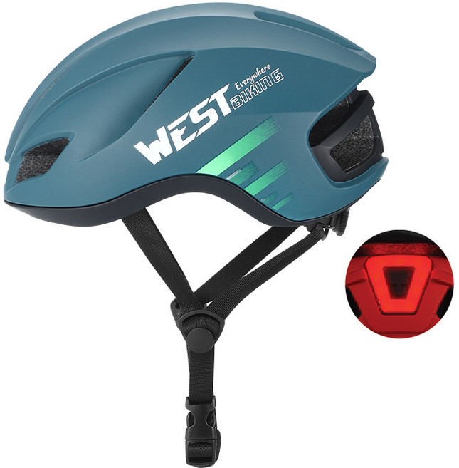 시그니처베이지 자전거 킥보드 초경량 후미등 헬멧 YPZ439, 포인트 블루, 1개