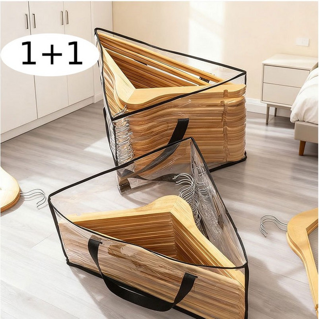 옷걸이 보관백 정리함 다기능 수납 가방 1+1, 투명, 1개