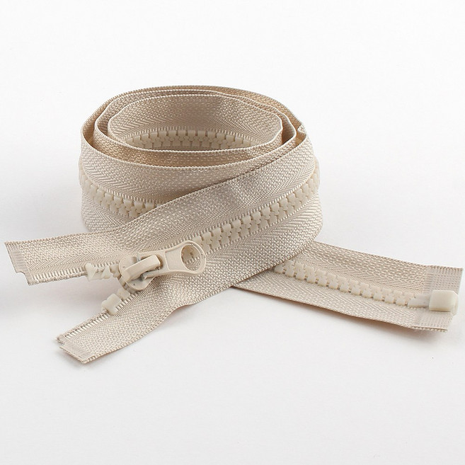 60cm 비슬론 점퍼지퍼5호 개이빨지퍼 자크, 1개, 잠바지퍼 60cm-307 베이지