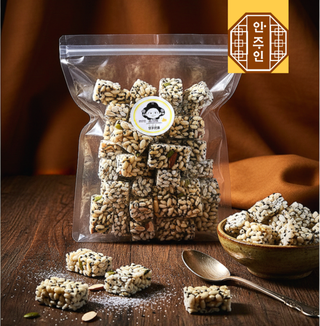 아몬드 듬뿍 땅콩쌀강정 국내산 튀밥 오란다 조청 전통과자 오꼬시 민속, 1개, 300g