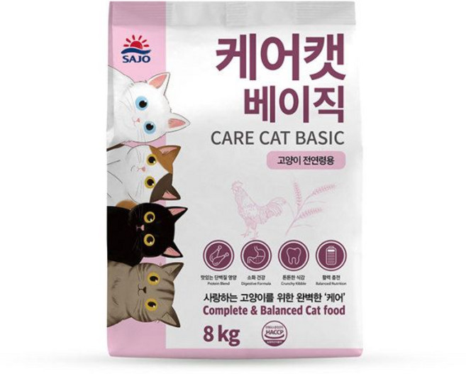 사조 케어캣 베이직 8kg 전연령 고양이사료, 닭, 1