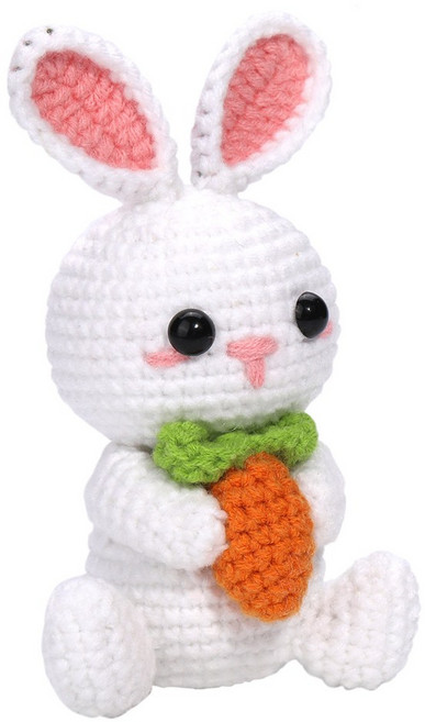 DIY 코바늘인형뜨기 손뜨개인형 패키지 올인원키트, 28 토끼 (당근), 1세트