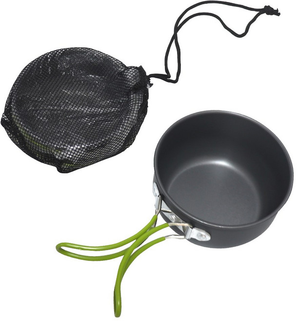 캠핑 경질 미니 코펠, 1개, 블랙+그린, 상세페이지 참조