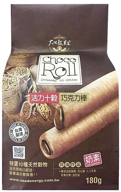 大地穀萊寶 活力十穀巧克力棒 奶素, 1個