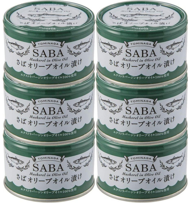 토미나가 고등어 올리브 오일 마늘 오일 절임 통조림 Tominaga SABA Mackerel in Olive Oil, 1개